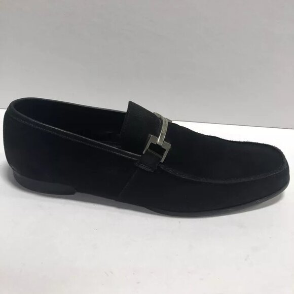 Ermenegildo Zegna Men’s Black Slip-On Loafers, Size 10.5D